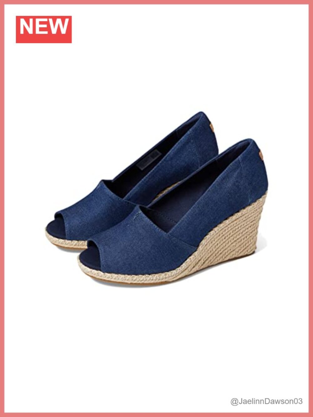 TOMS Women's Michelle Peep Toe Wedge Sandal with Ankle Strap Comfort